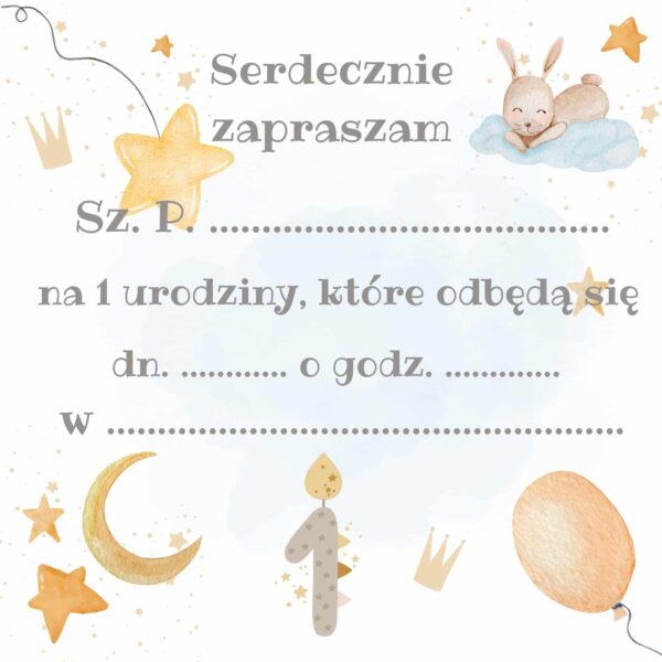 Zaproszenie na Roczek Króliczek