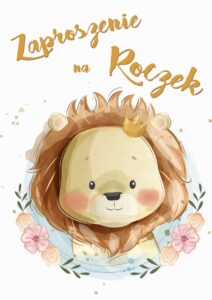 Zaproszenie na roczek Małe Lwiątko