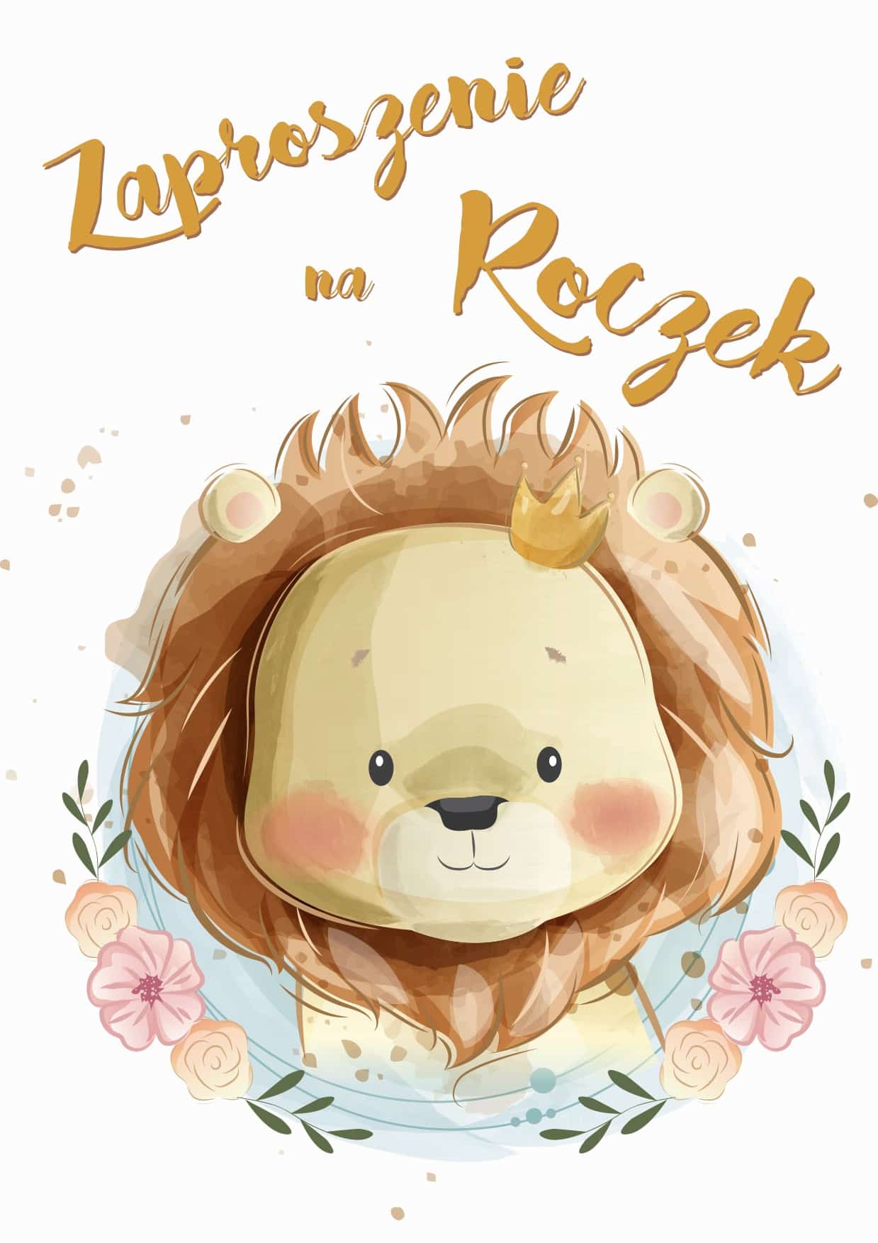 Zaproszenie na roczek Małe Lwiątko