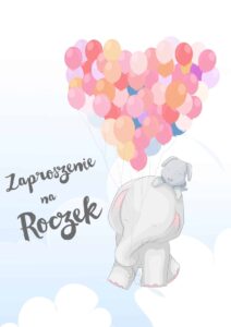 Zaproszenie na roczek Odlotowy Słonik