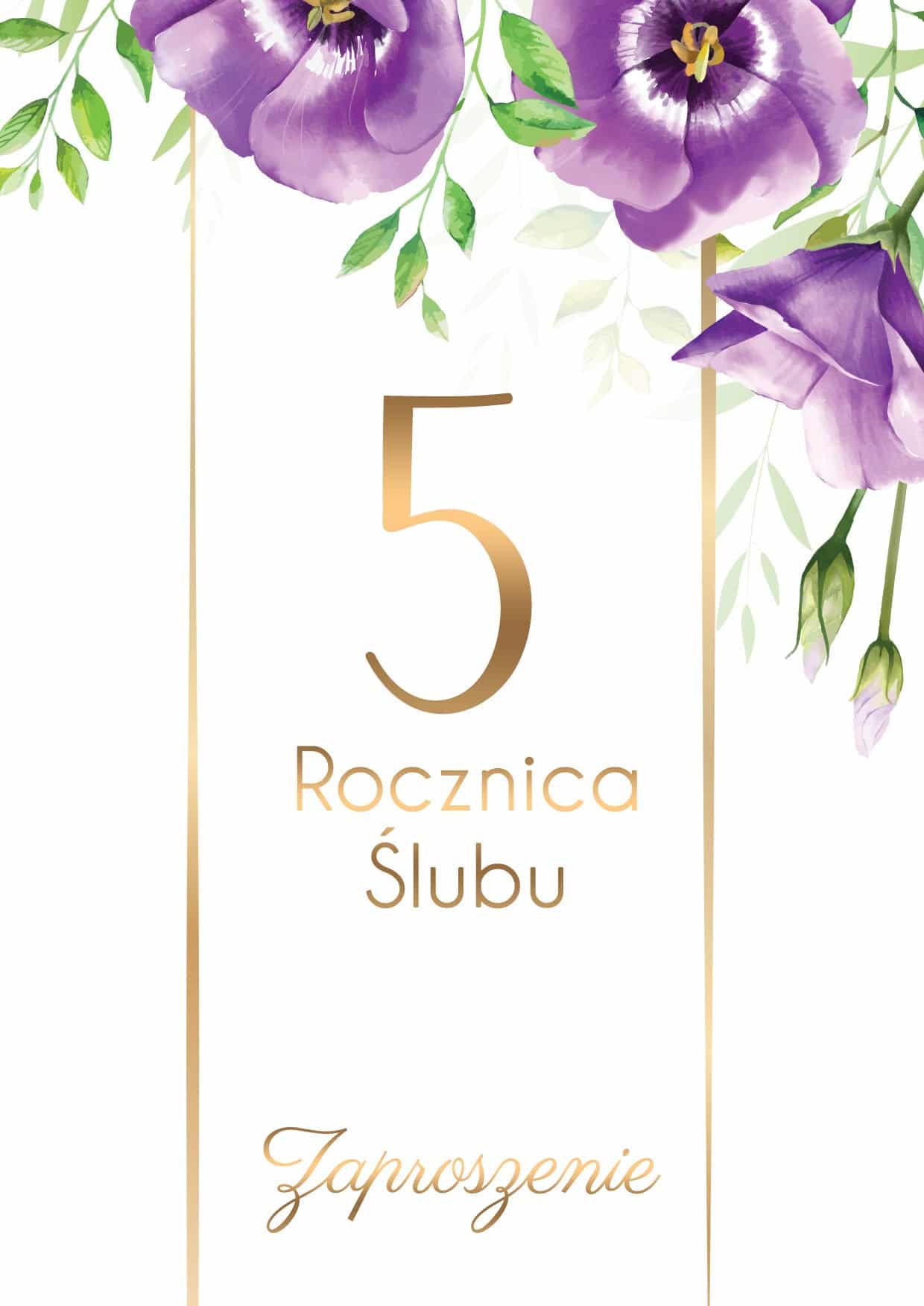 Zaproszenie na rocznicę ślubu Fiołkowe Gody