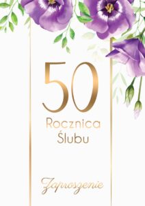 Zaproszenie na rocznicę ślubu Fiołkowe Gody
