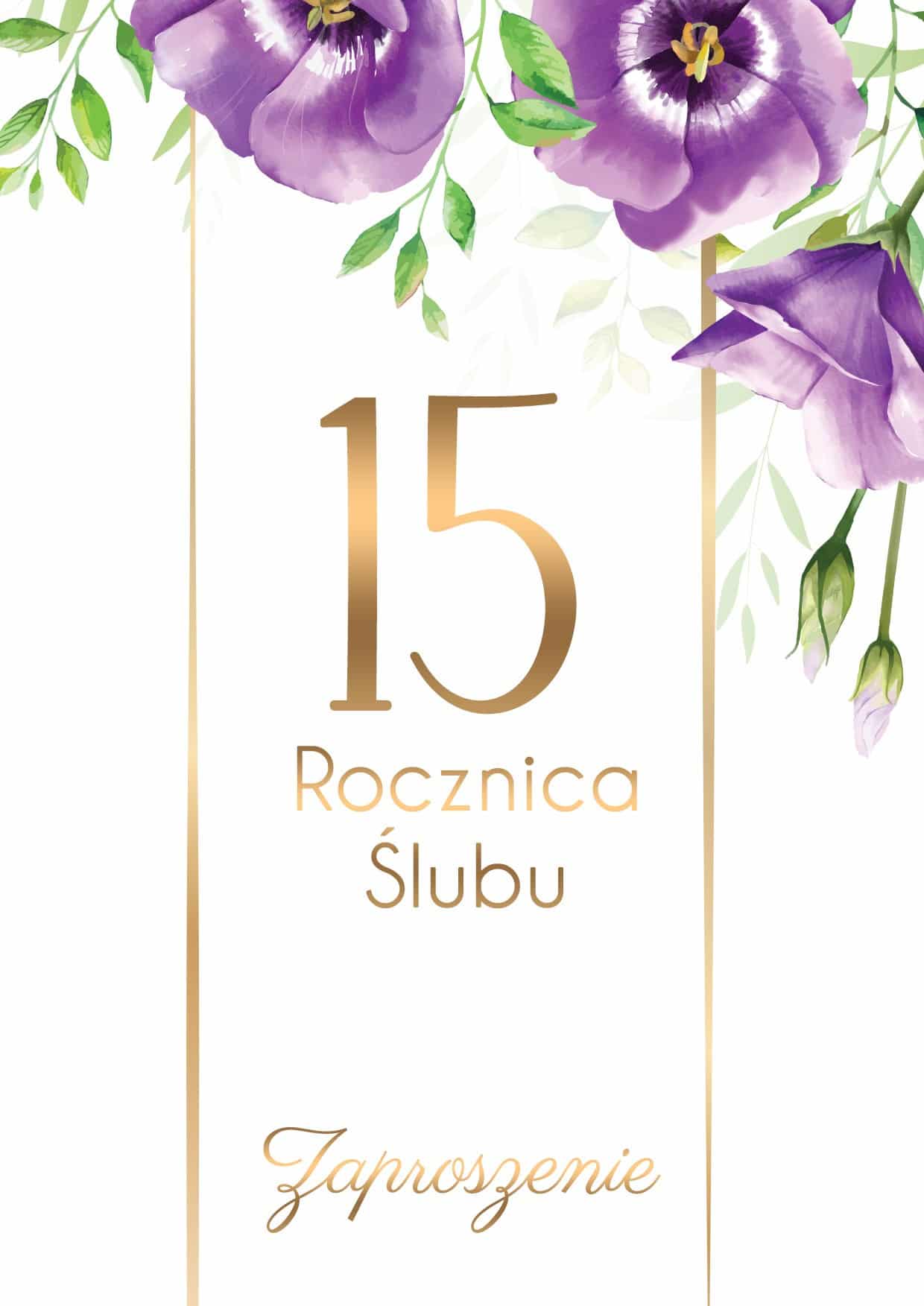 Zaproszenie na rocznicę ślubu Fiołkowe Gody