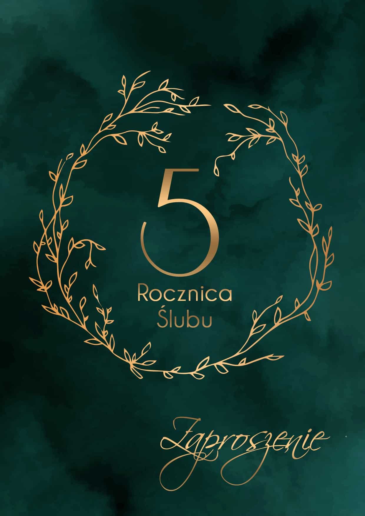 Zaproszenie na rocznicę ślubu Royal Gold