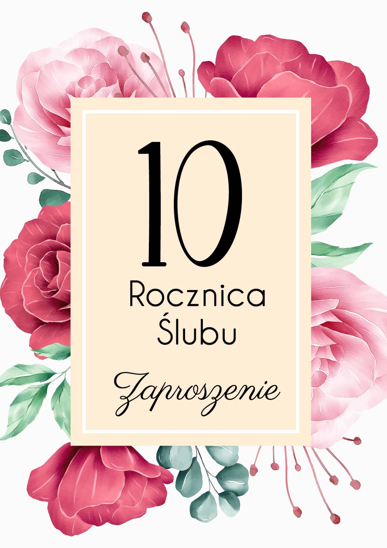 Zaproszenie na rocznicę ślubu Różane Gody
