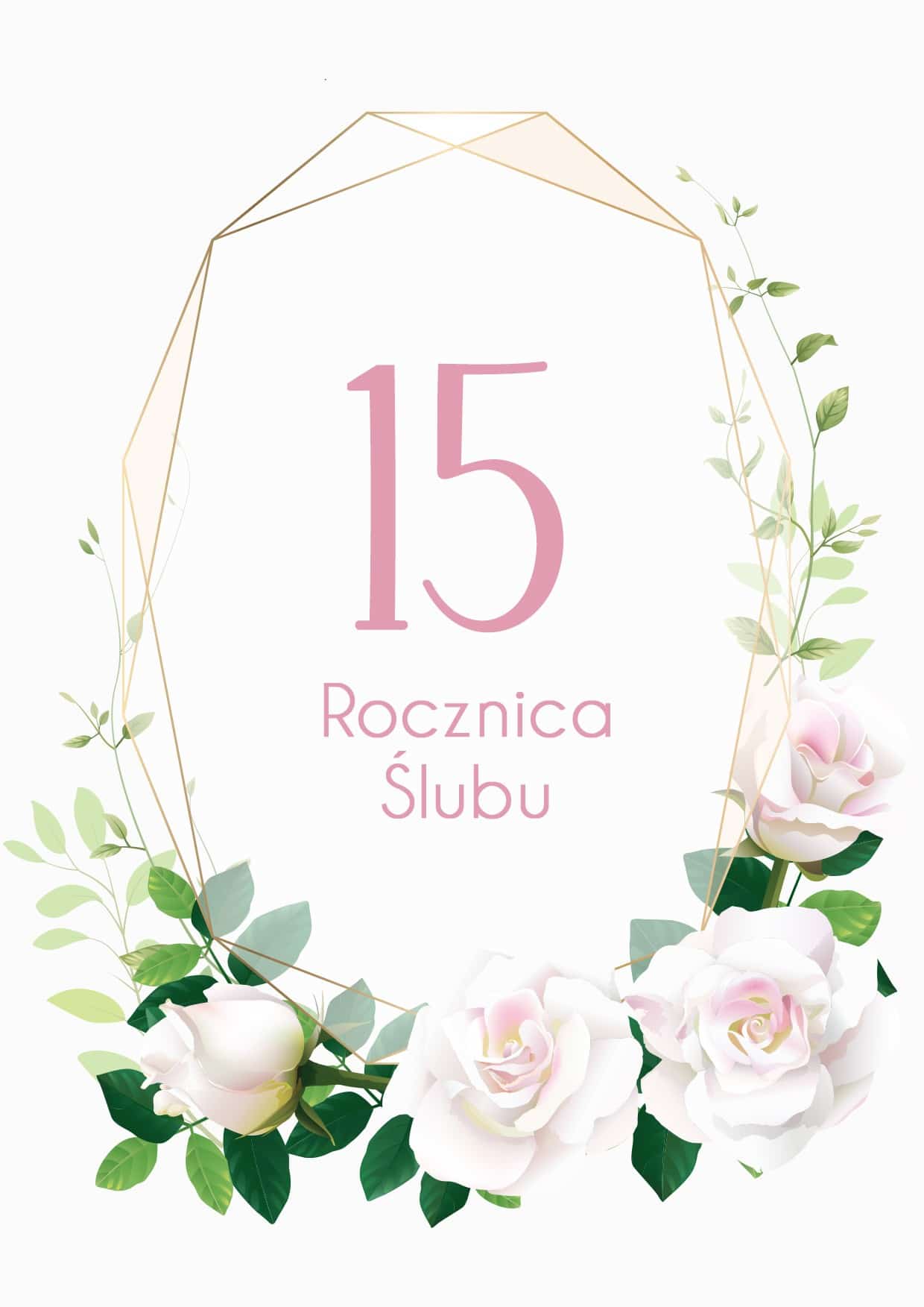 Zaproszenie na rocznicę ślubu White Roses