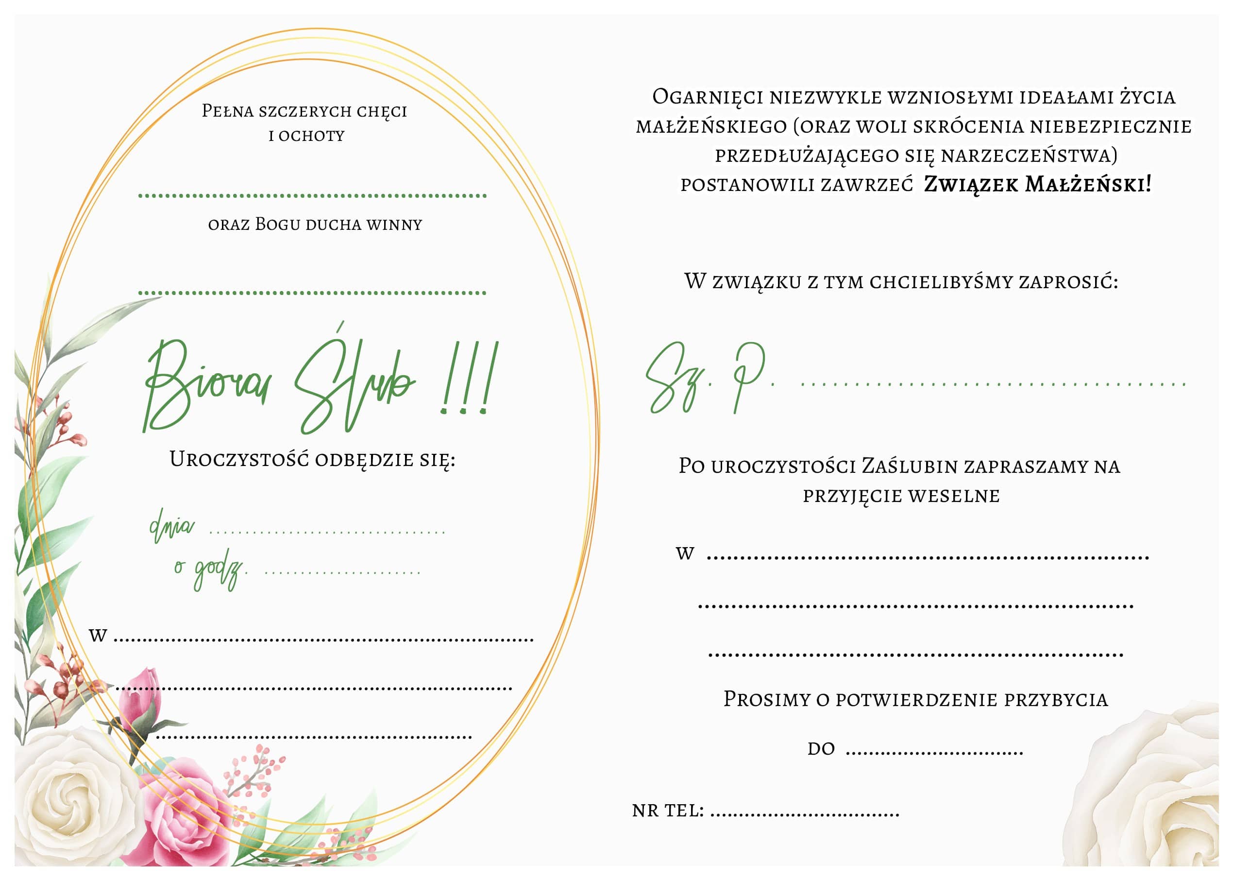 Zaproszenie na ślub Flower Rings