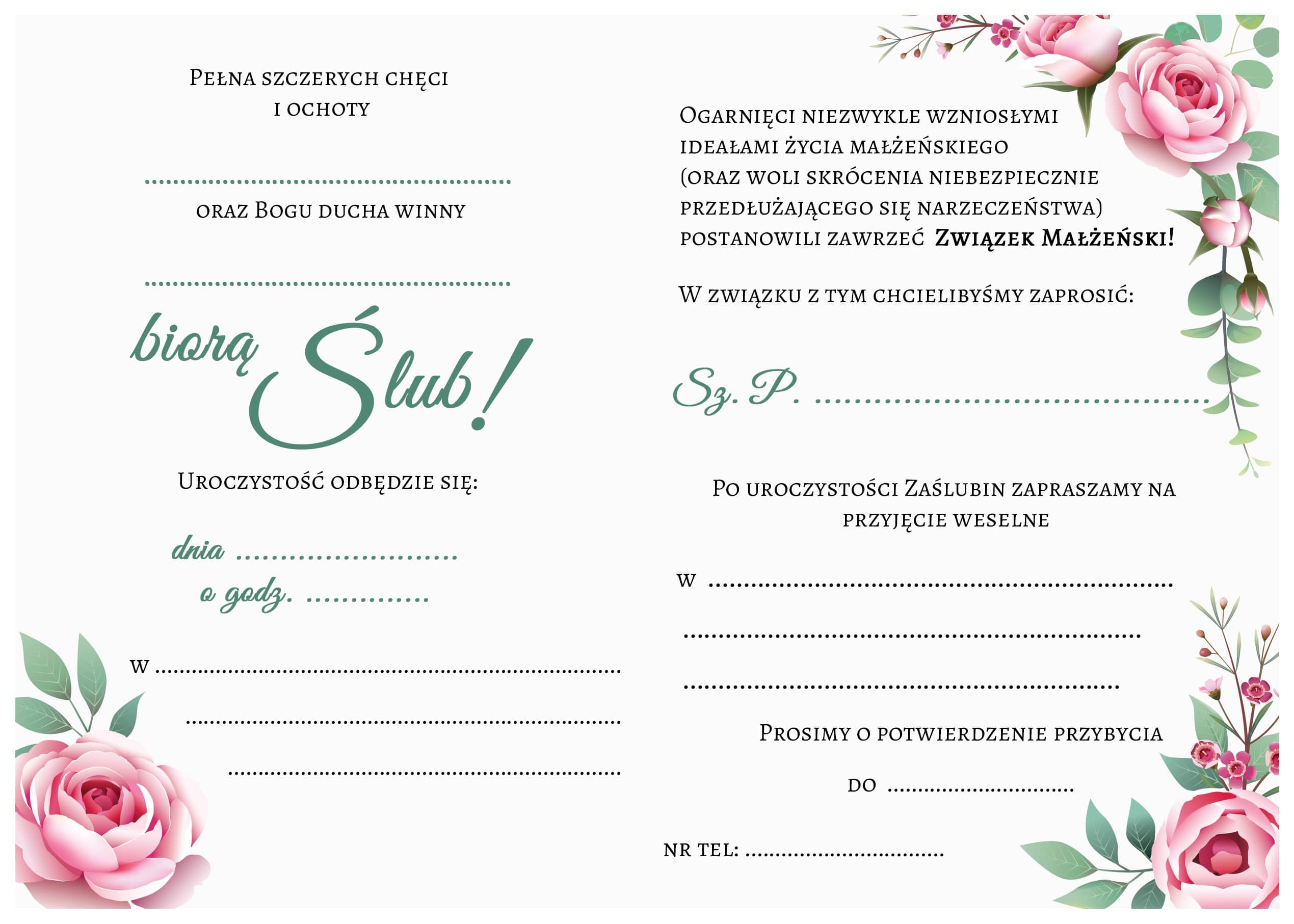 Zaproszenie na ślub Flower Sage