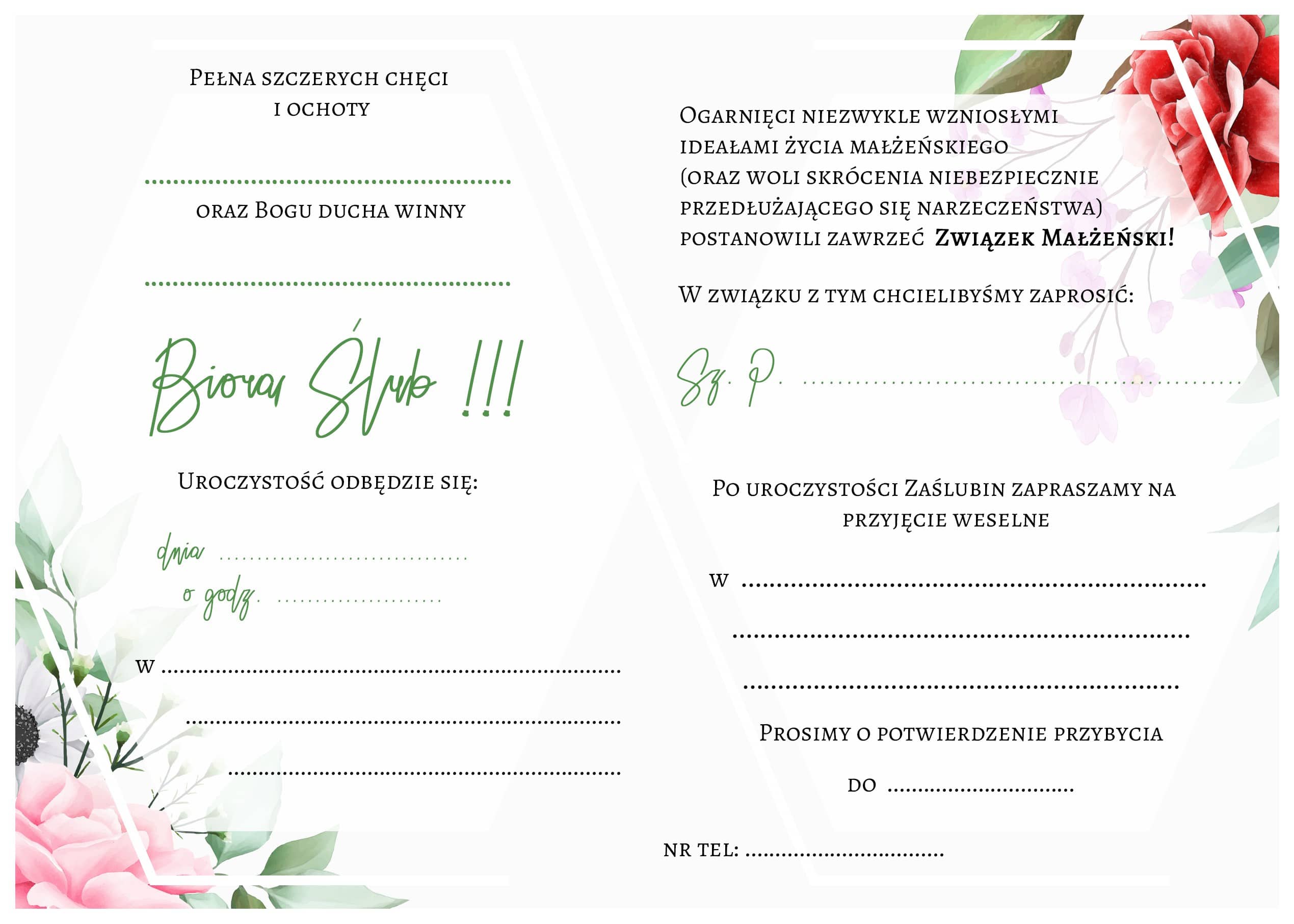Zaproszenie na ślub Flowers Dream