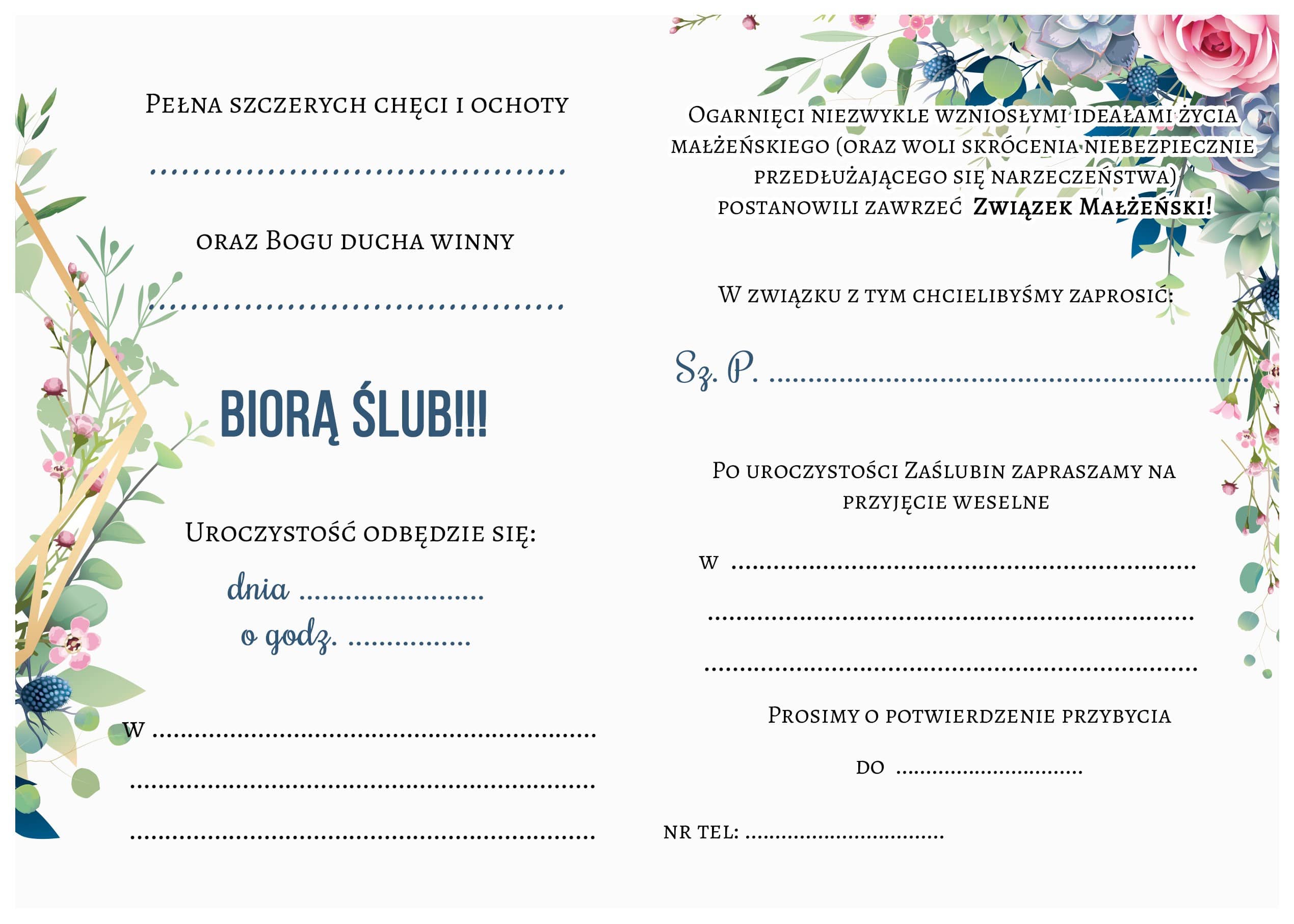 Zaproszenie na ślub Geometric Garden