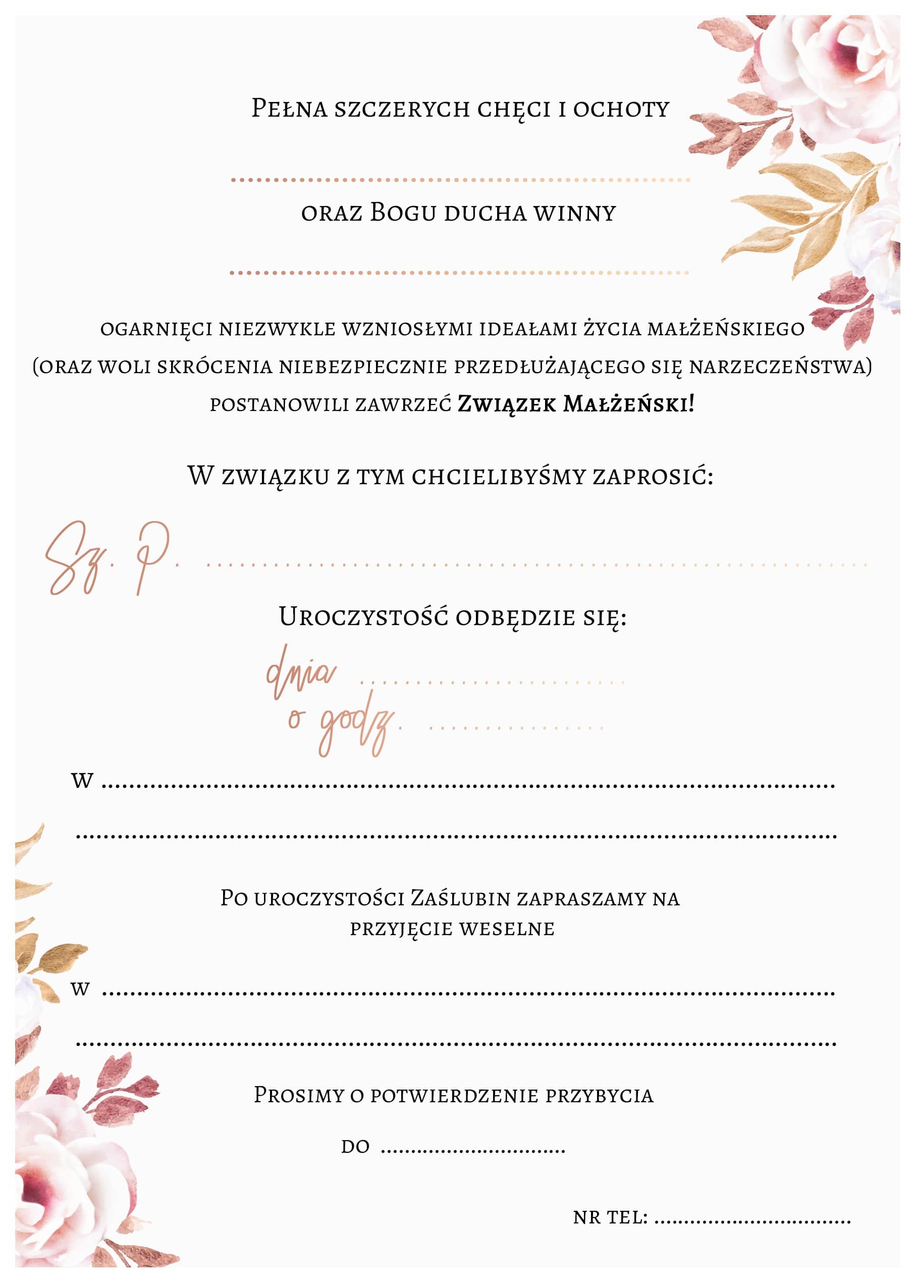 Zaproszenie na ślub Indian Summer