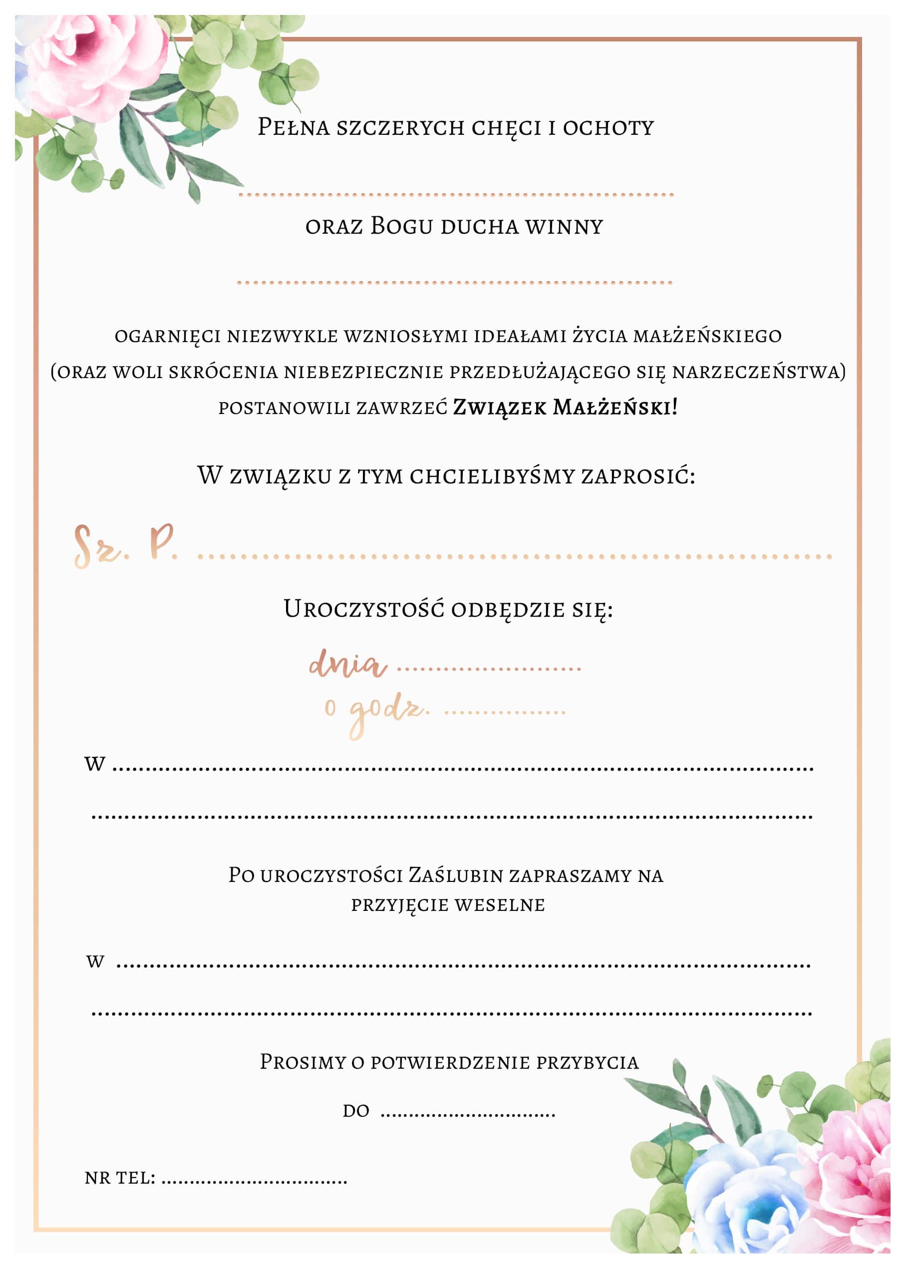 Zaproszenie na ślub Pastel Harmony