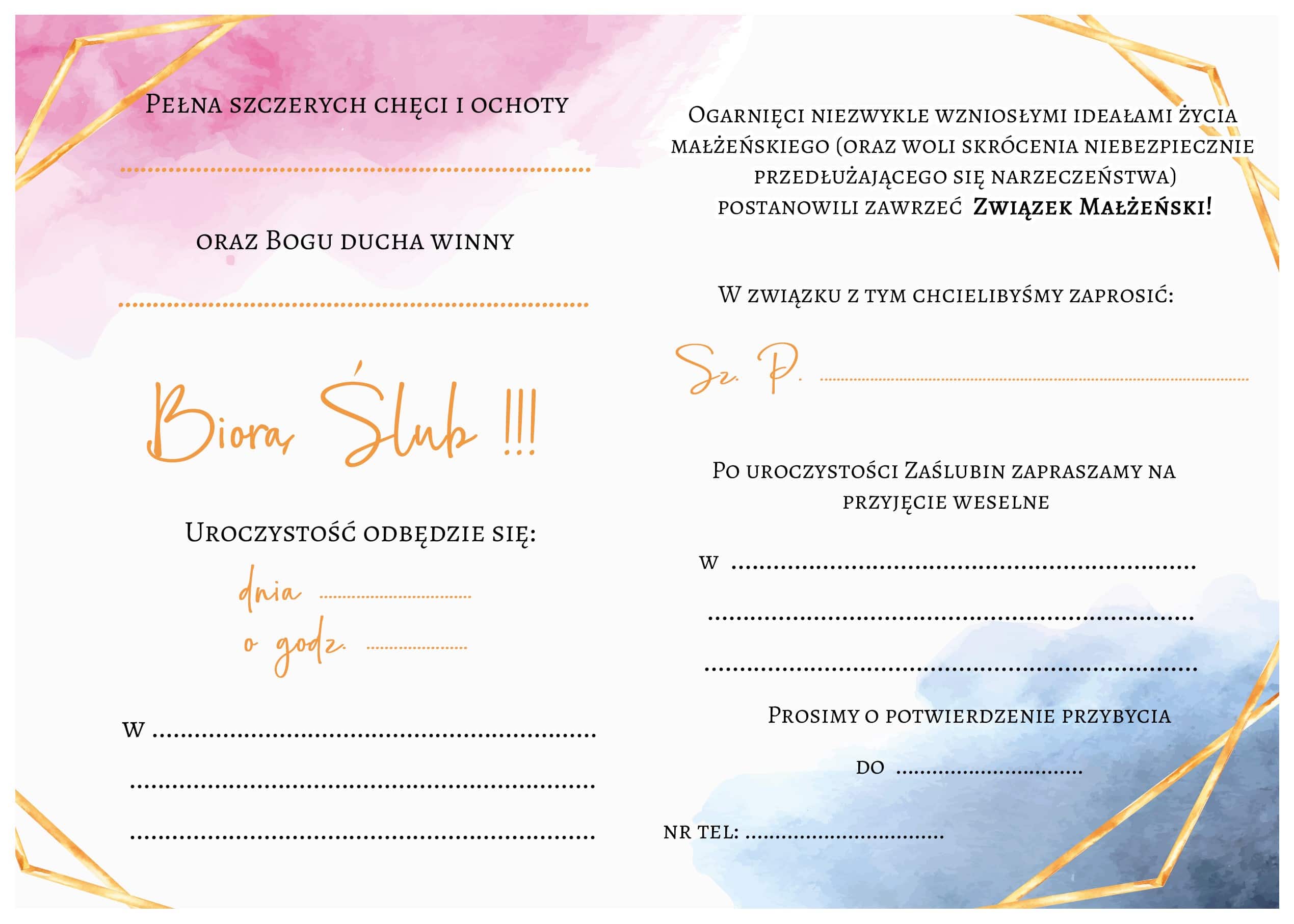 Zaproszenie na ślub Soft Geometric