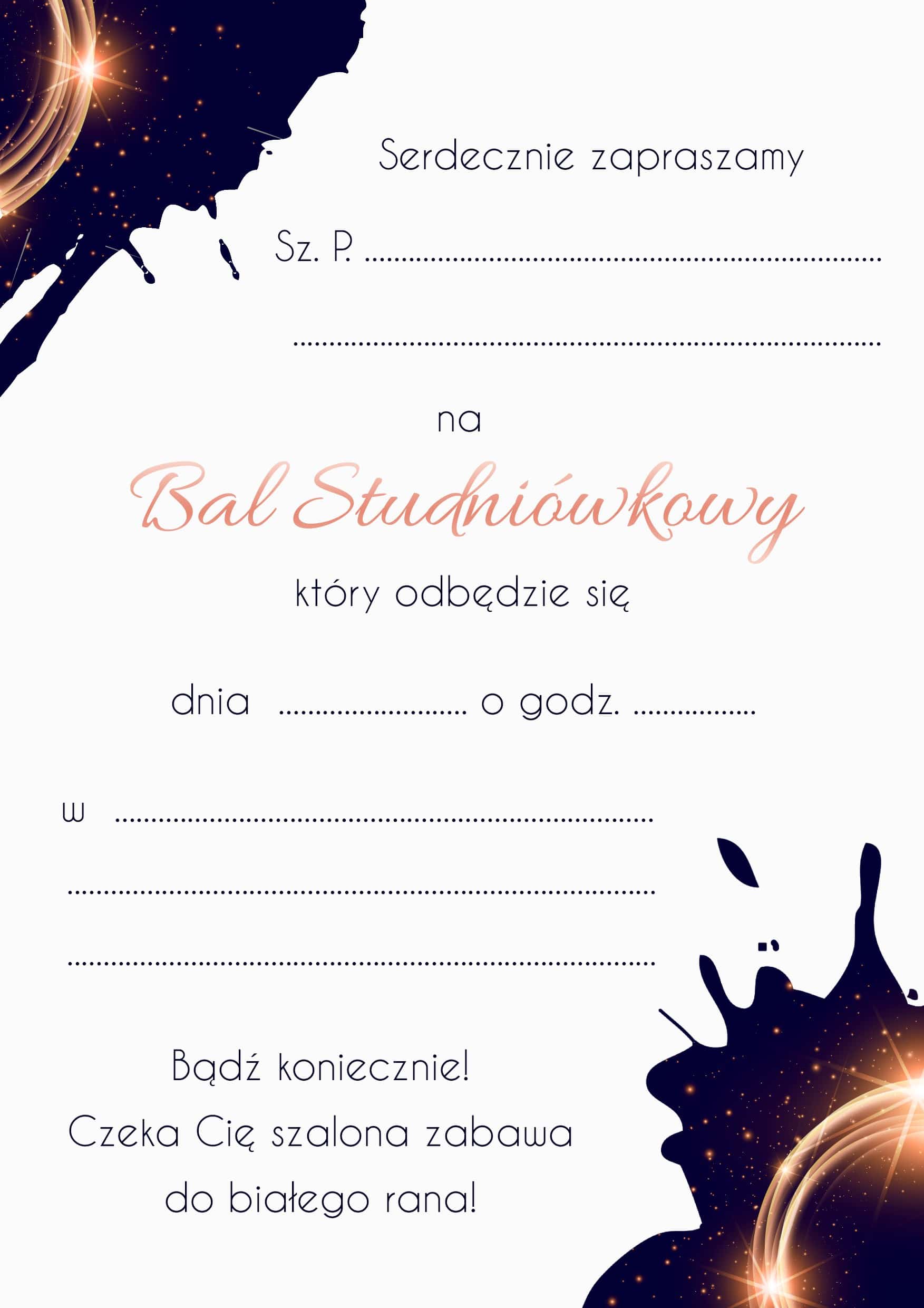 Zaproszenie na studniówkę Brilliant
