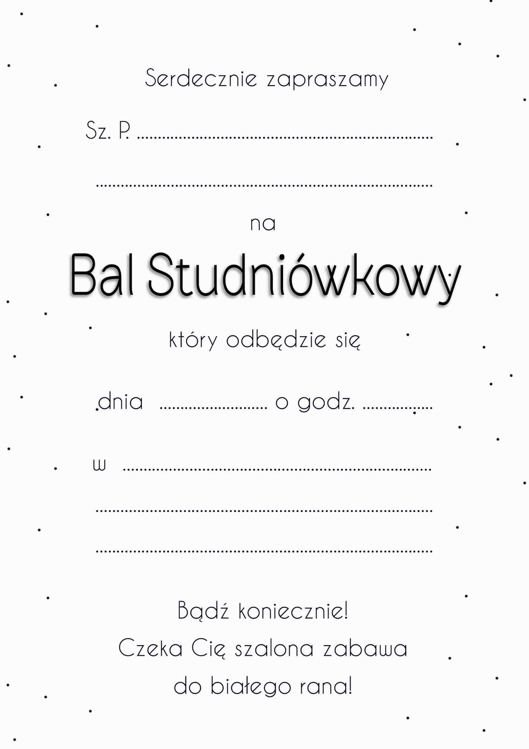 Zaproszenie na studniówkę Classic