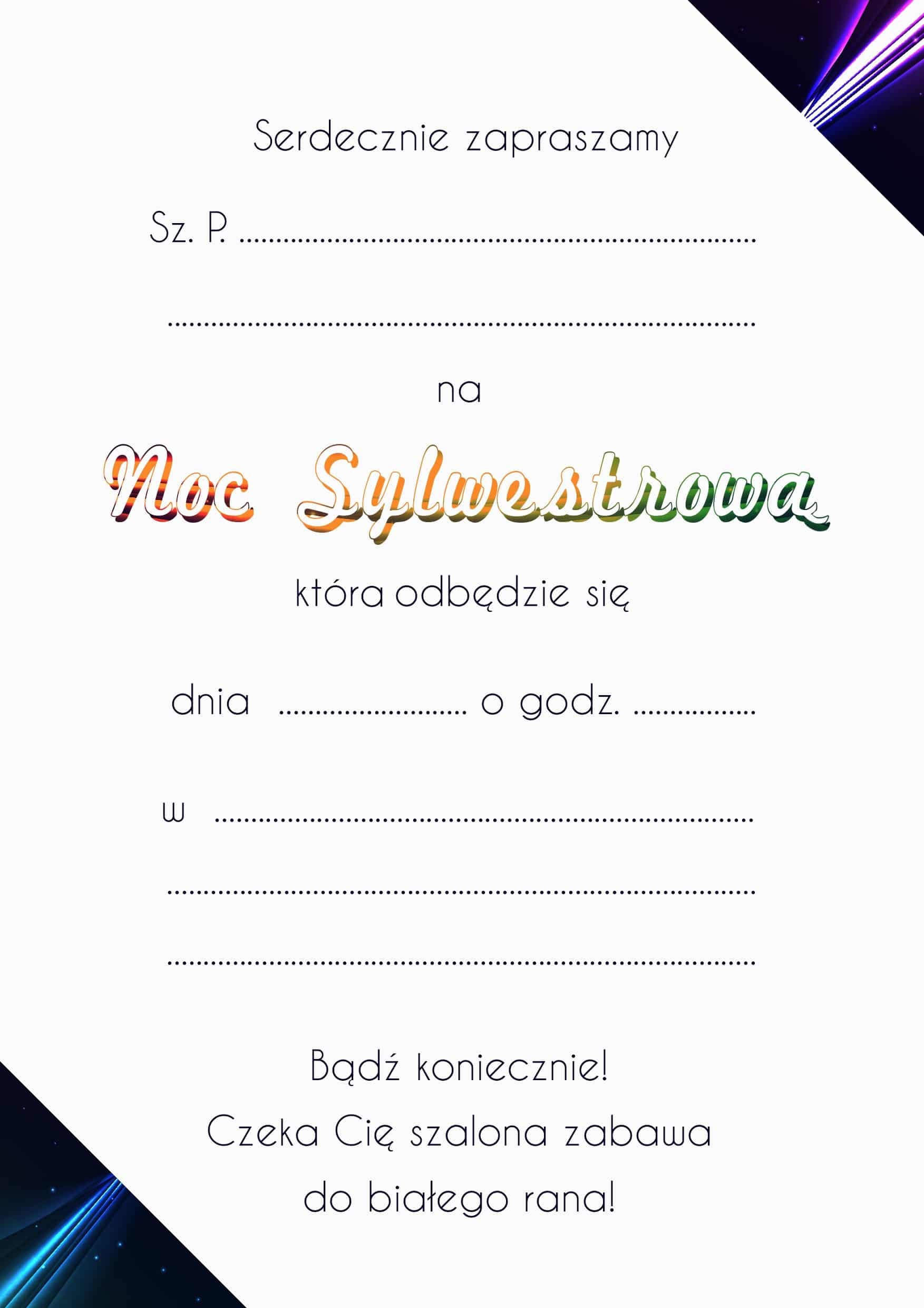 Zaproszenie na sylwestra Imperial Party