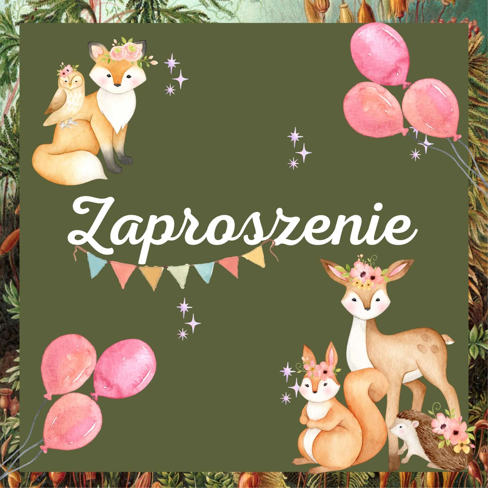Zaproszenie na Urodzinki Leśne Zwierzątka