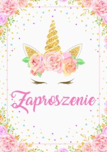 Zaproszenie na urodziny Bajkowy Jednorożec