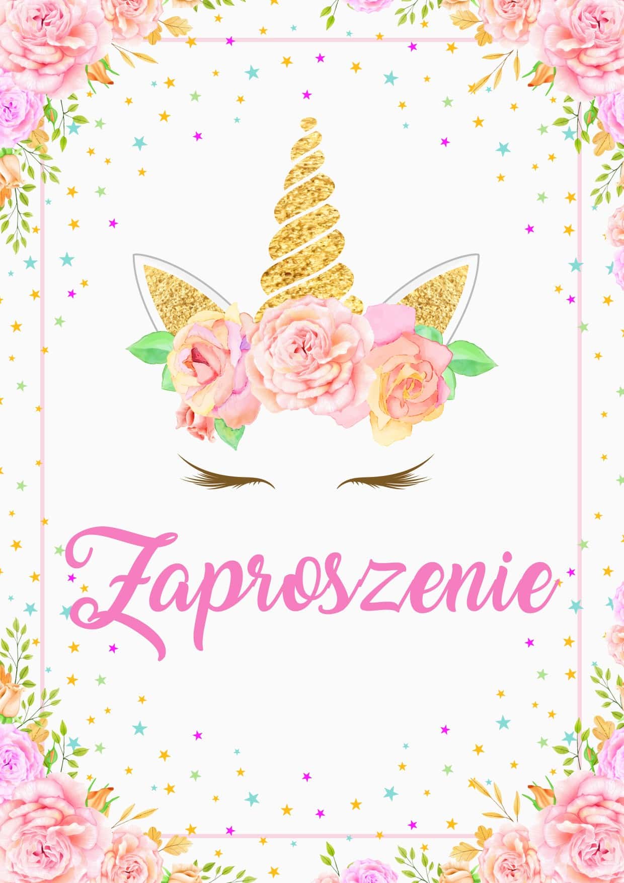 Zaproszenie na urodziny Bajkowy Jednorożec