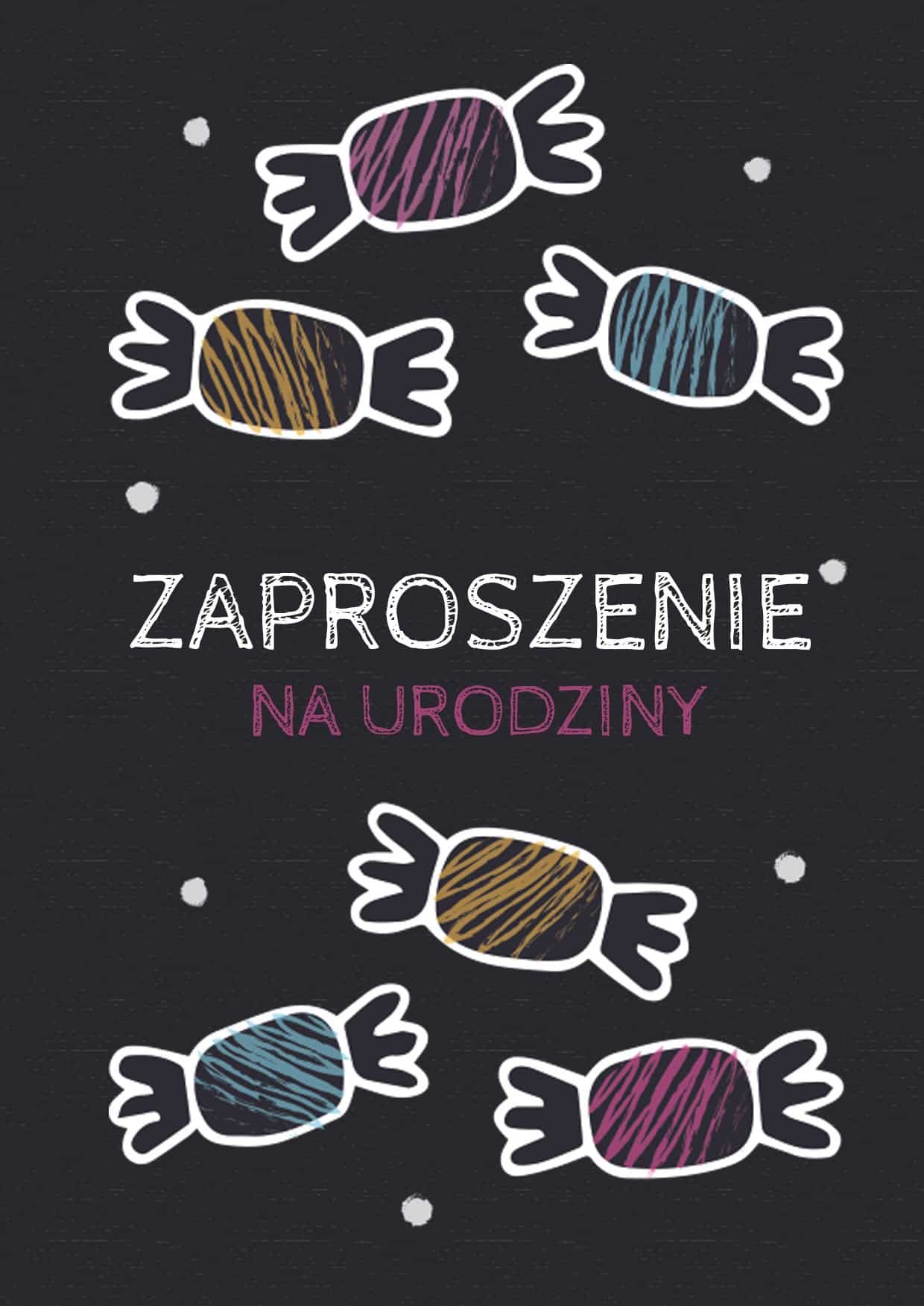 Zaproszenie na urodziny Cukierki