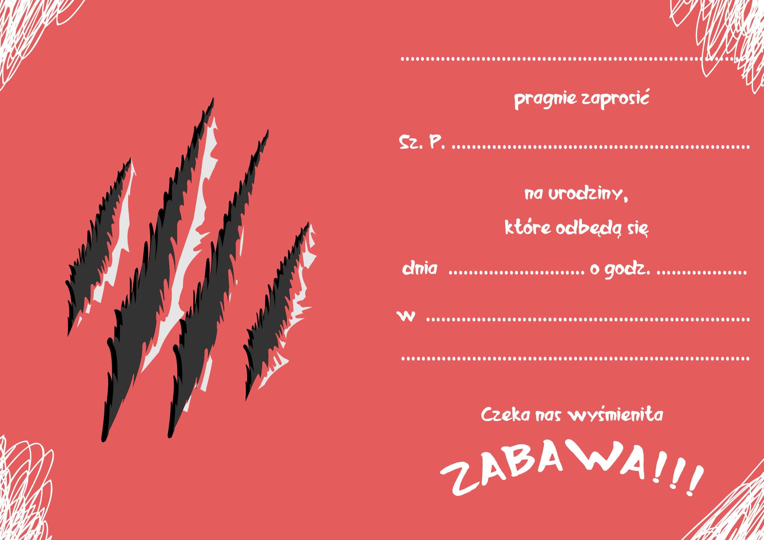 Zaproszenie na urodziny Dinozaur