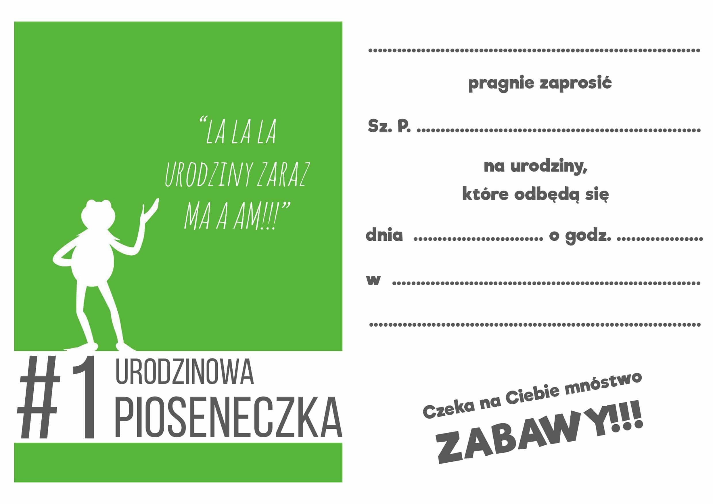 Zaproszenie na urodziny Kermit Ulica Sezamkowa