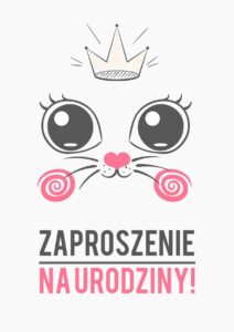 Zaproszenie na urodziny Kotek