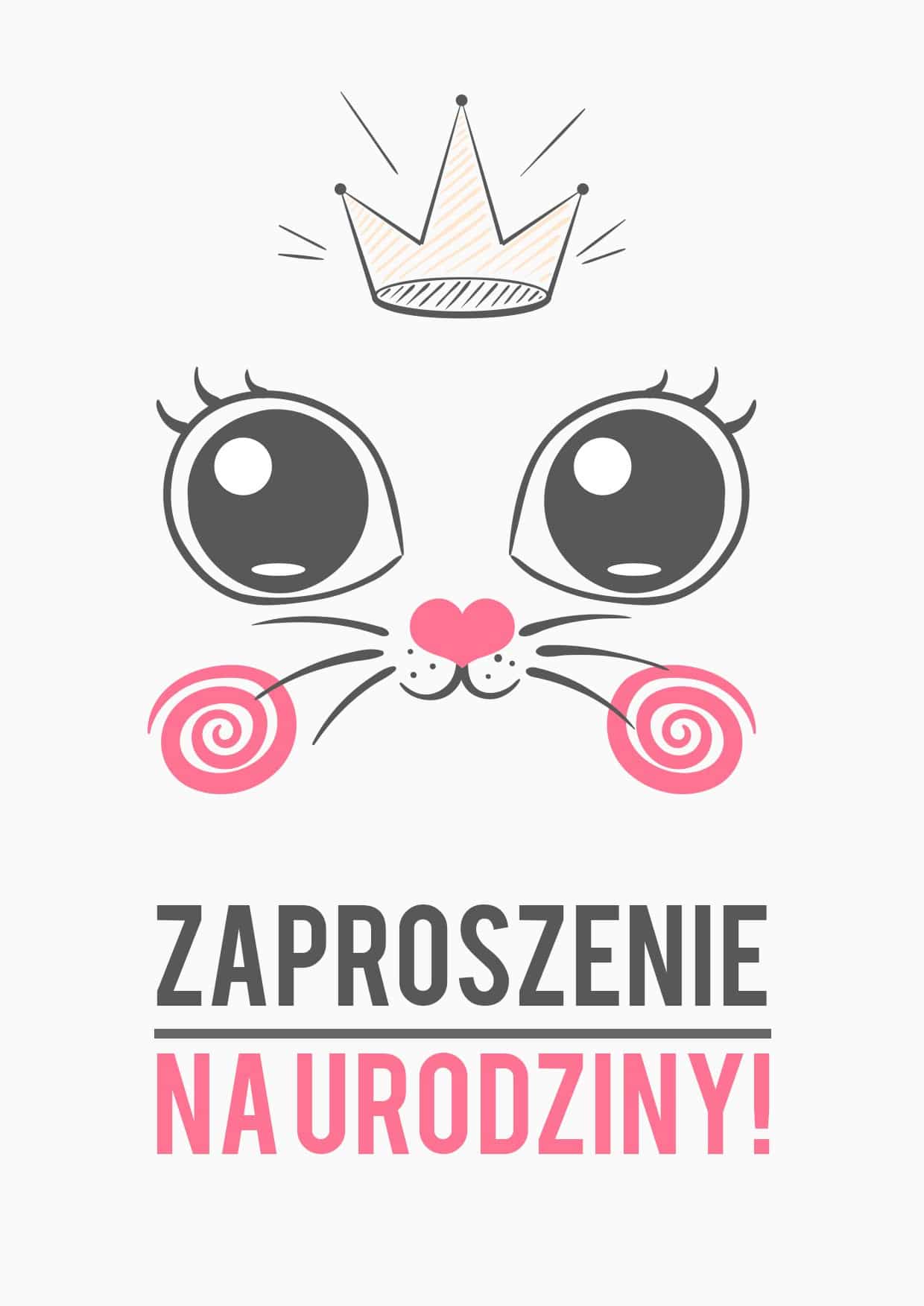 Zaproszenie na urodziny Kotek