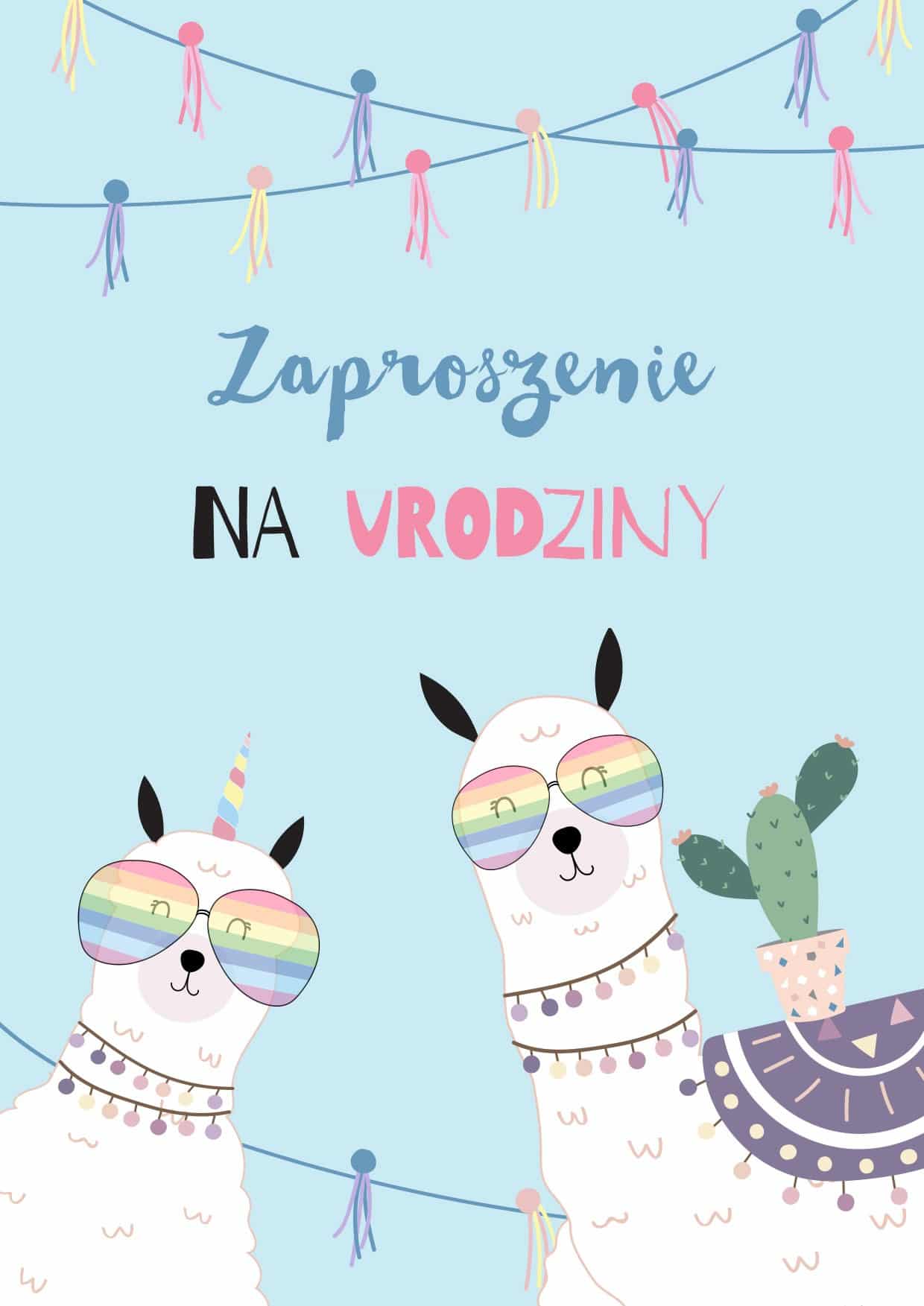 Zaproszenie na urodziny Lama Party
