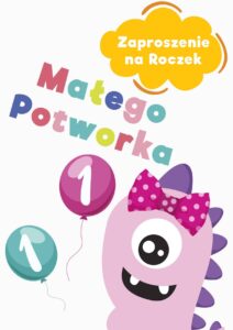 Zaproszenie na urodziny Mały Potworek Roczek