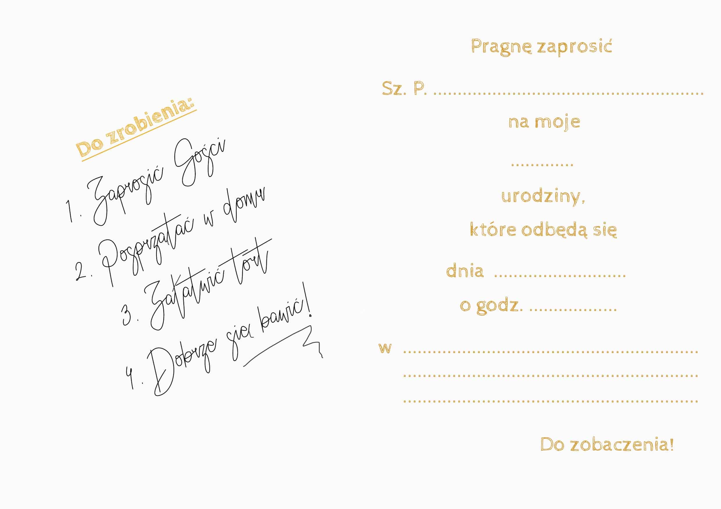 Zaproszenie na urodziny Party