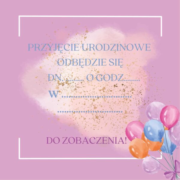 Zaproszenie na Urodziny Pink Party