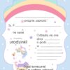 Zaproszenie na urodziny Tęczowy Jednorożec