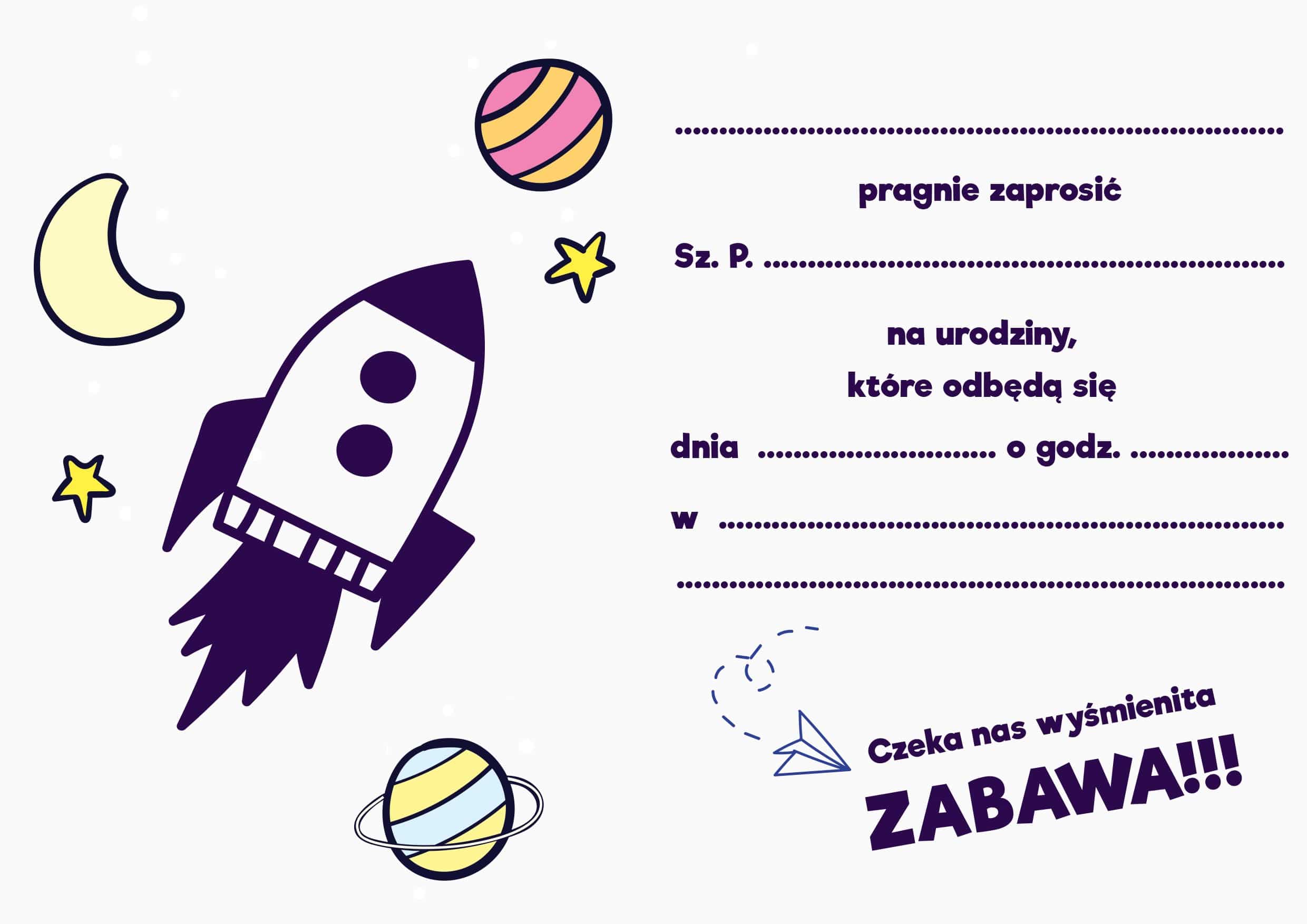 Zaproszenie na urodziny Zabawny Kosmita
