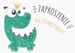 Zaproszenie na urodziny Zielony Dino