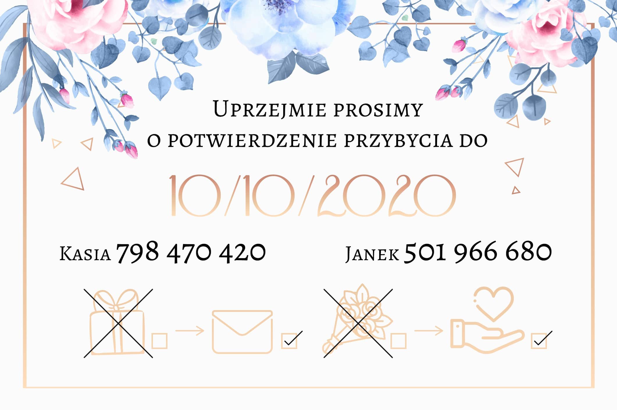 Zaproszenie Ślubne RSVP Amelia
