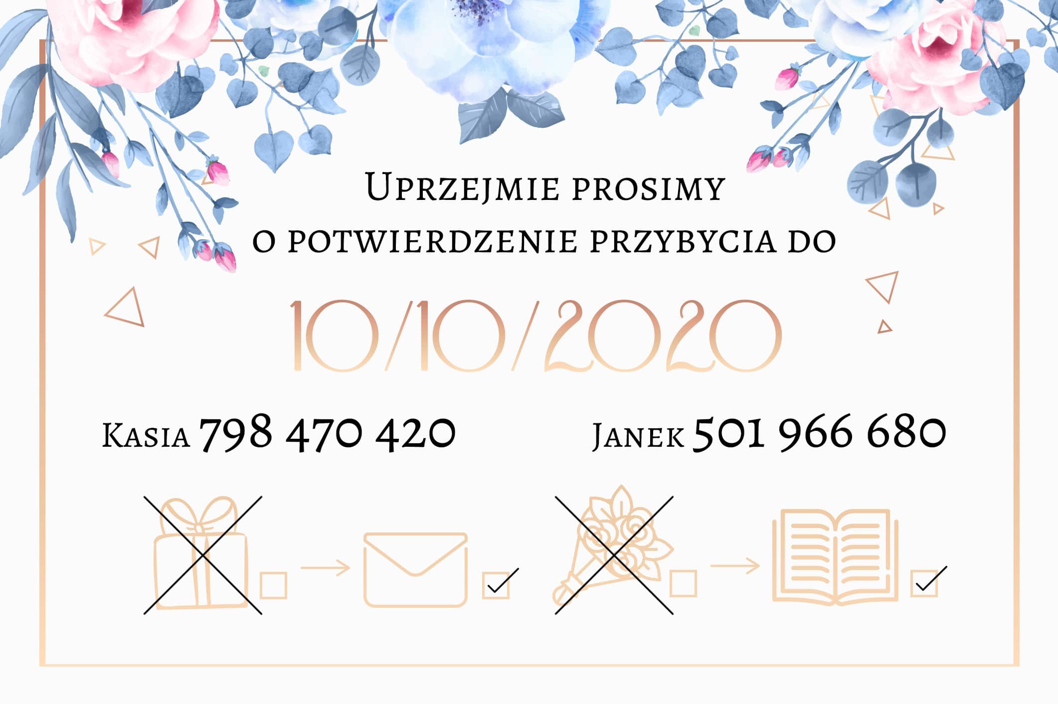 Zaproszenie Ślubne RSVP Amelia
