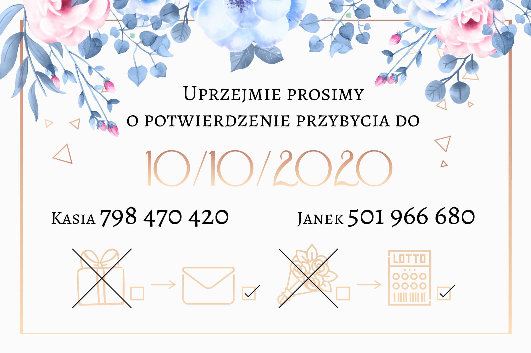 Zaproszenie Ślubne RSVP Amelia