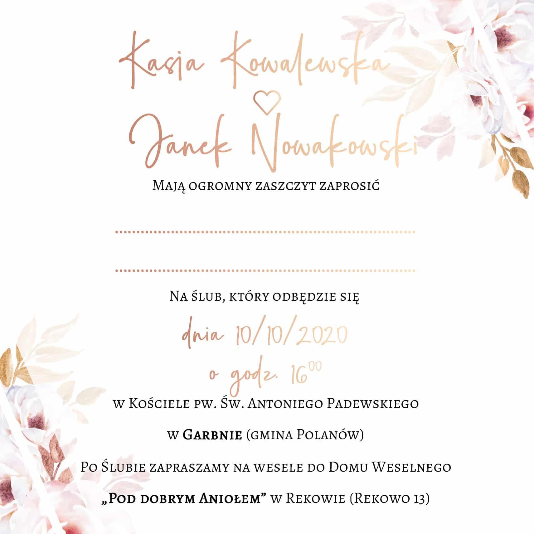 Zaproszenie Ślubne RSVP Babie Lato