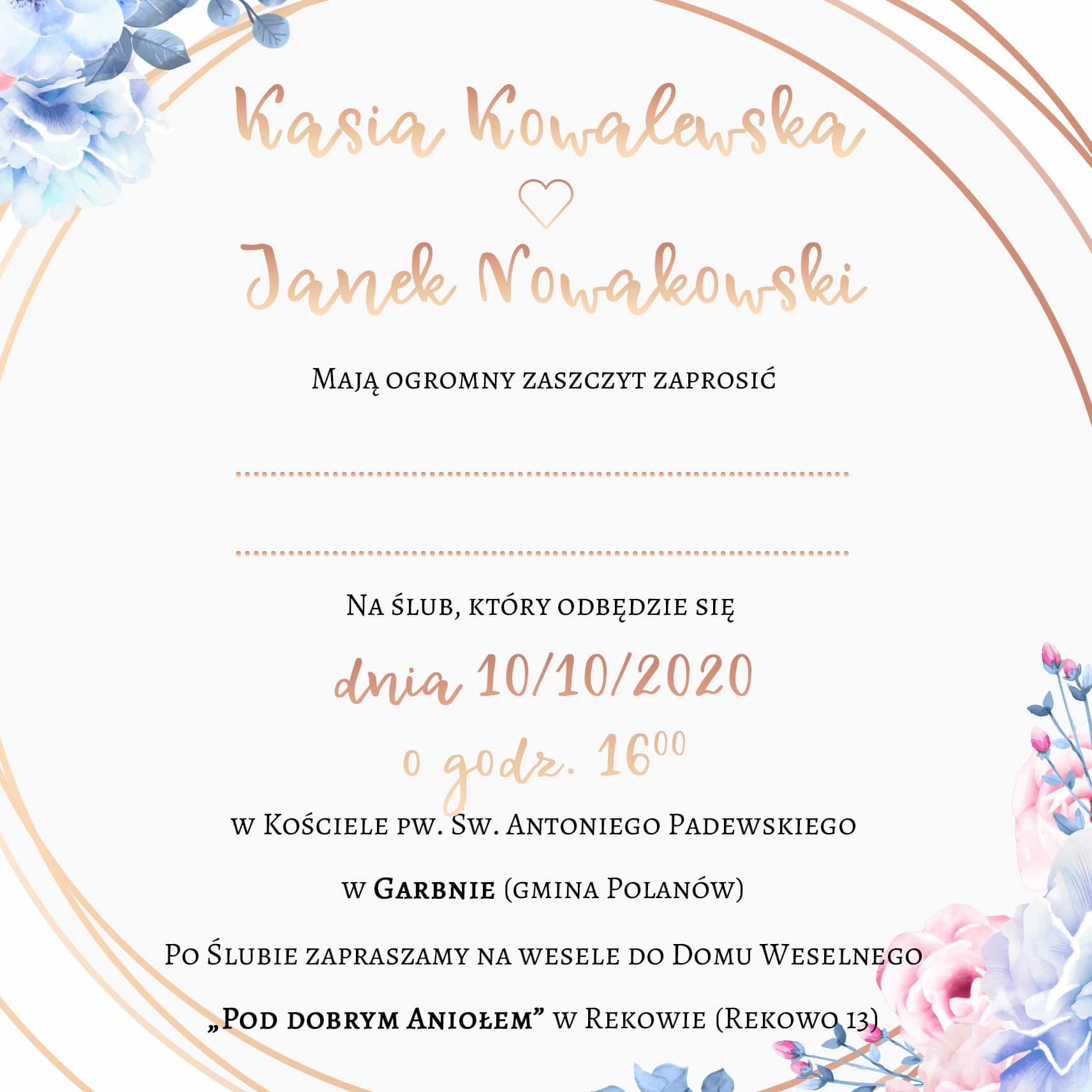 Zaproszenie Ślubne RSVP Boho Rosie