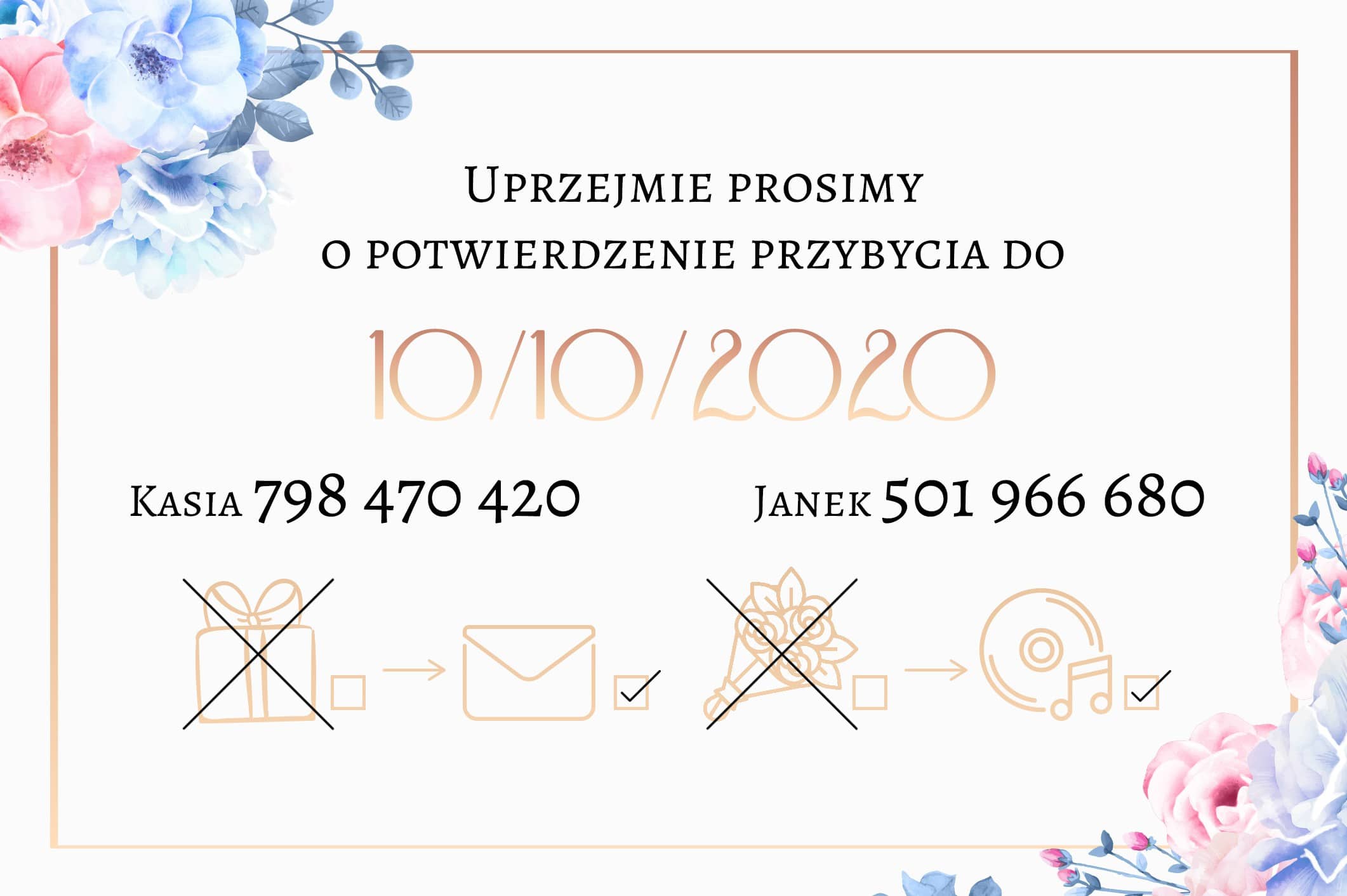 Zaproszenie Ślubne RSVP Boho Rosie