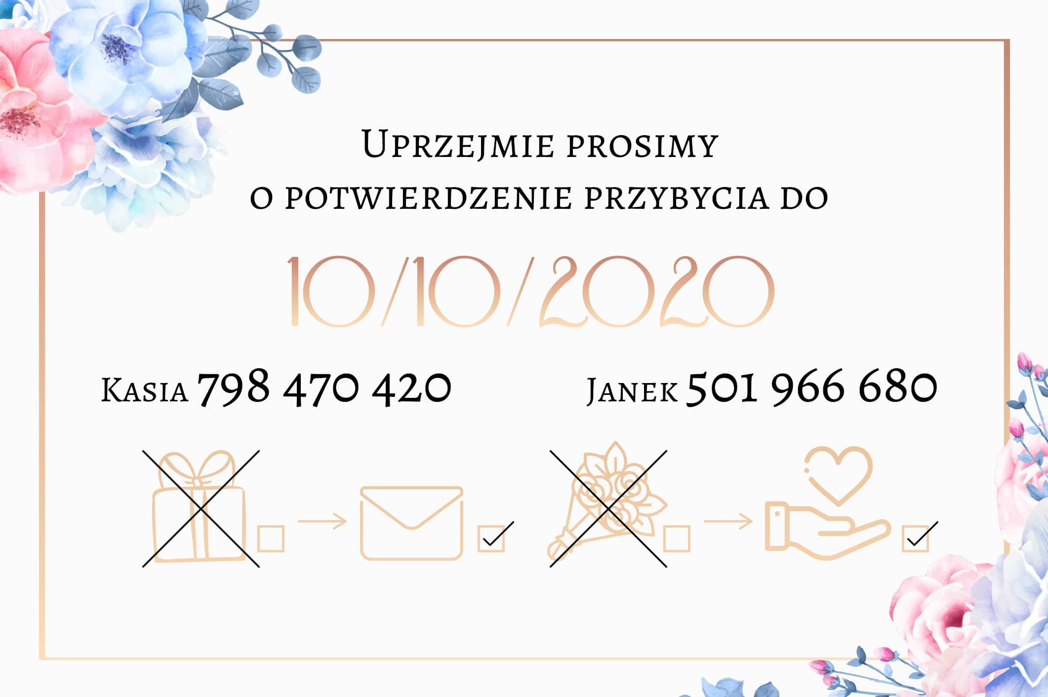 Zaproszenie Ślubne RSVP Boho Rosie