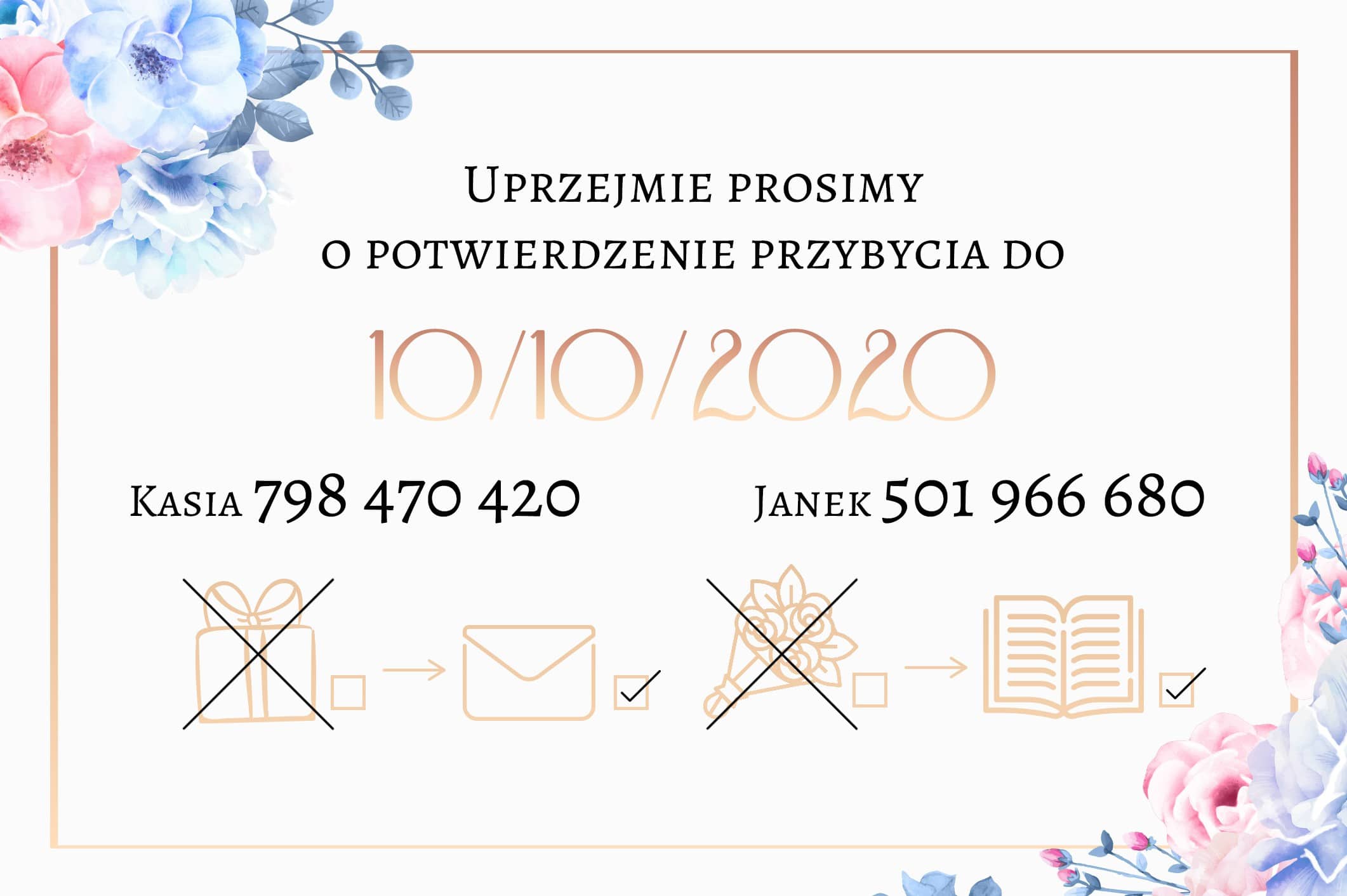 Zaproszenie Ślubne RSVP Boho Rosie