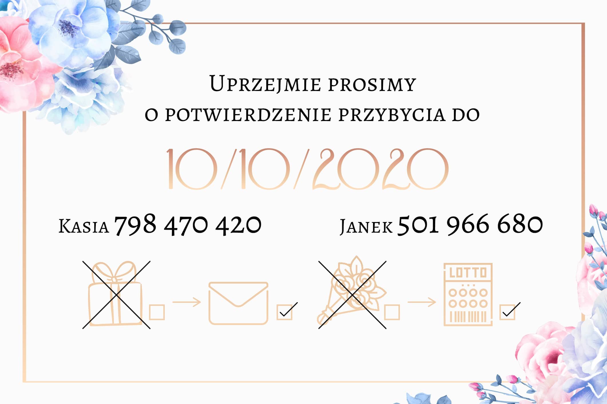 Zaproszenie Ślubne RSVP Boho Rosie