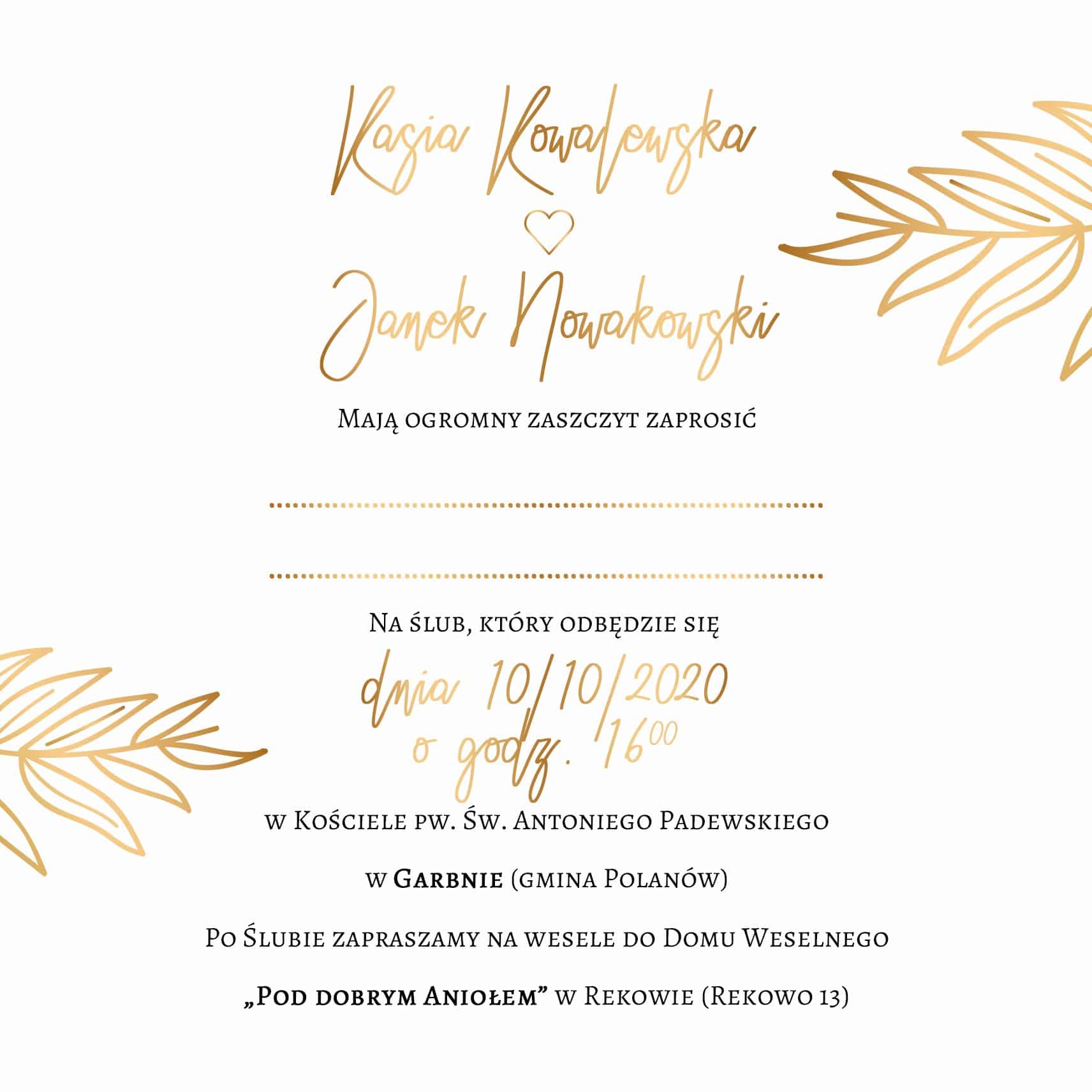 Zaproszenie Ślubne RSVP Dandelion