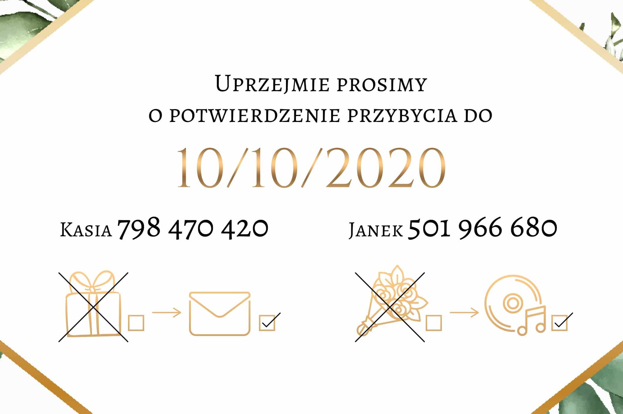 Zaproszenie Ślubne RSVP Eucalyptus