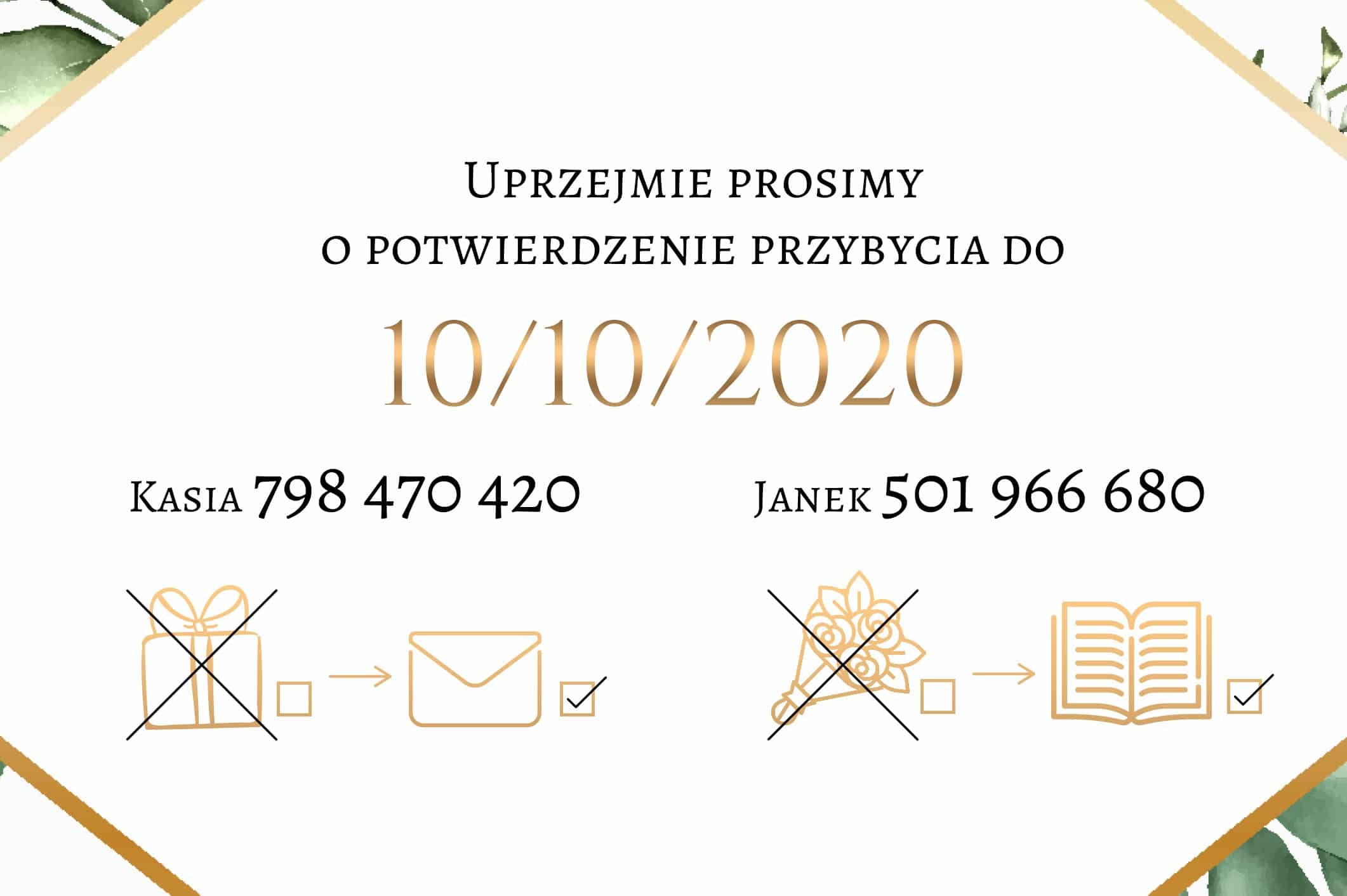 Zaproszenie Ślubne RSVP Eucalyptus