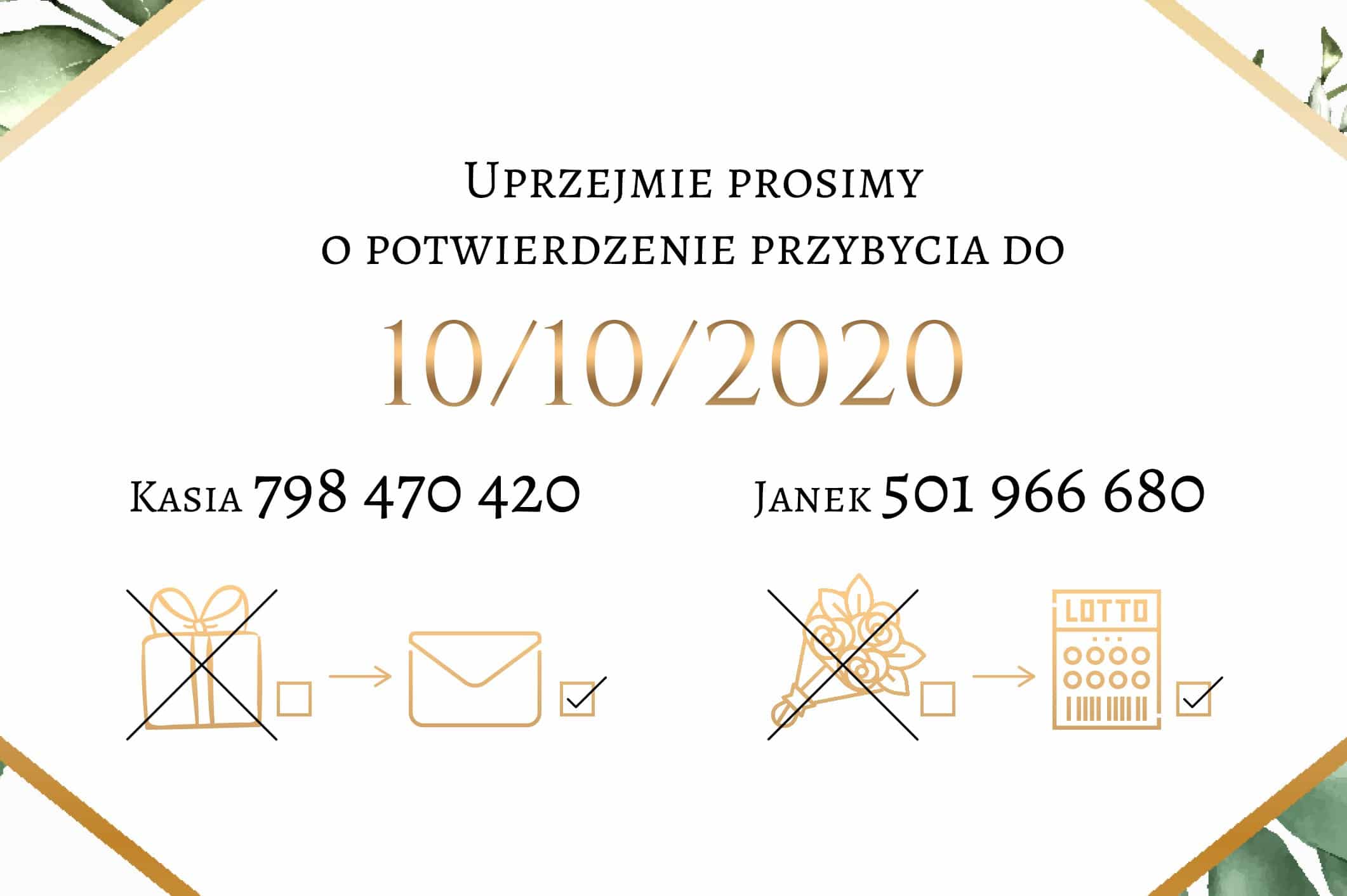 Zaproszenie Ślubne RSVP Eucalyptus
