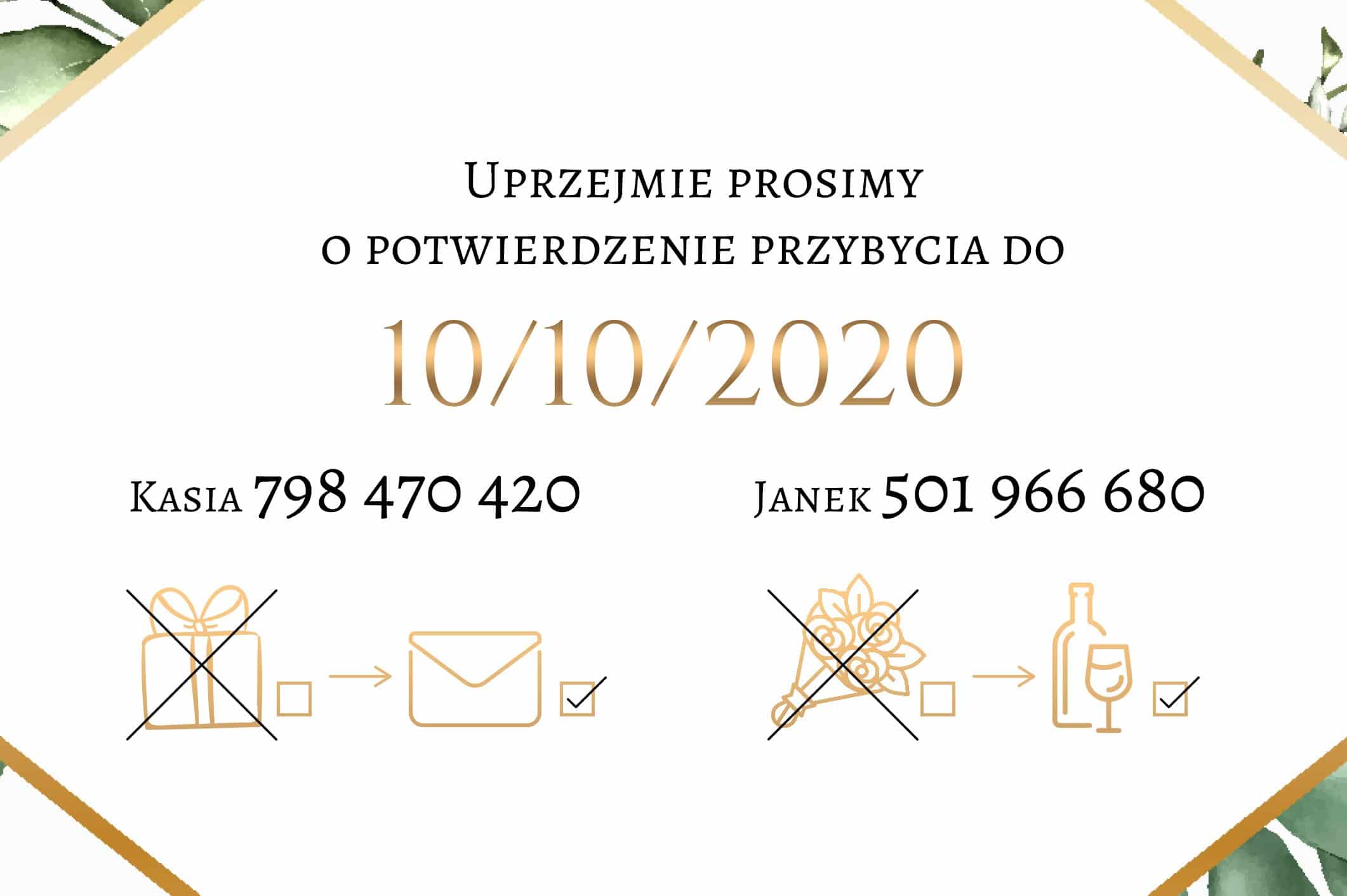 Zaproszenie Ślubne RSVP Eucalyptus