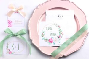 Zaproszenie Ślubne RSVP Flower Rings